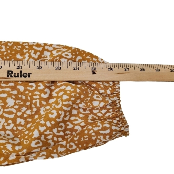 Savanna Jane Peasant Top Small Yellow Floral Boho Hippie Blouse Tie Front - Picture 9 of 9